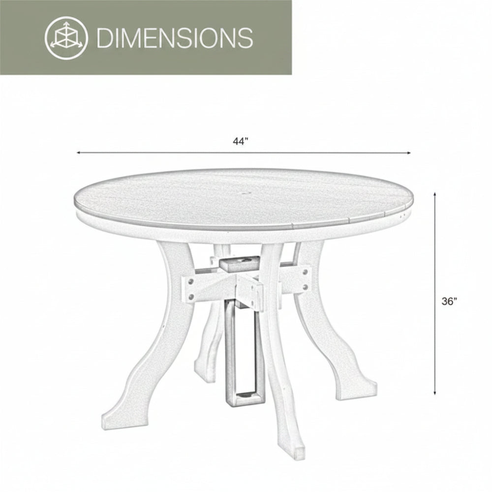 Five Piece round Dining Height Dining Set in Weatherwood/White