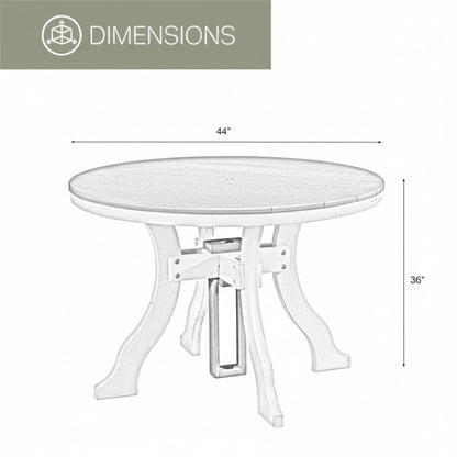 Five Piece round Dining Height Dining Set in Weatherwood/White
